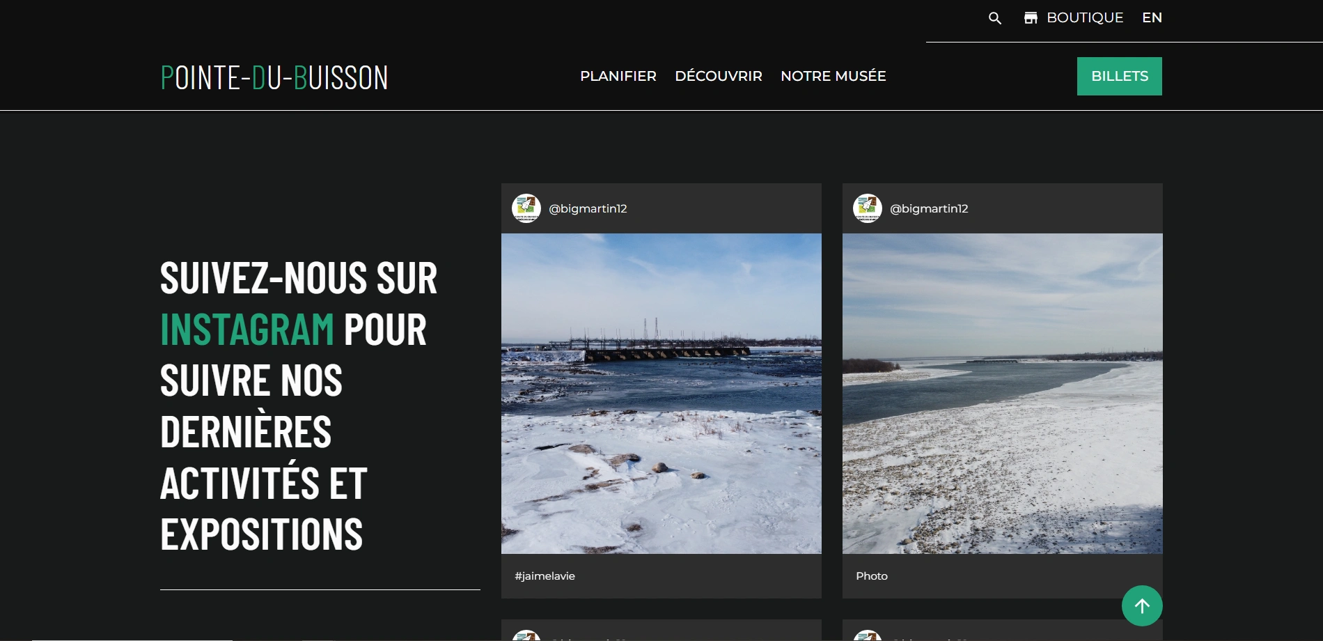 Image de la section instagram de l'accueil du site